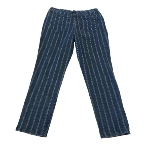 Style & Co Slim Ankle Striped Jeans Women’s Size 8 Blue Stretch Denim - Picture 3 of 7